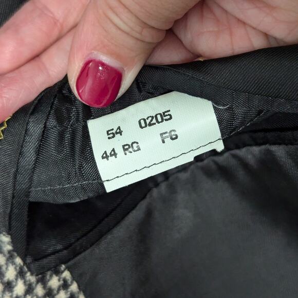 Vintage Brooks Brothers Camel Hair Suit Jacket Blazer Houndstooth Black 90s VTG - Picture 5 of 6